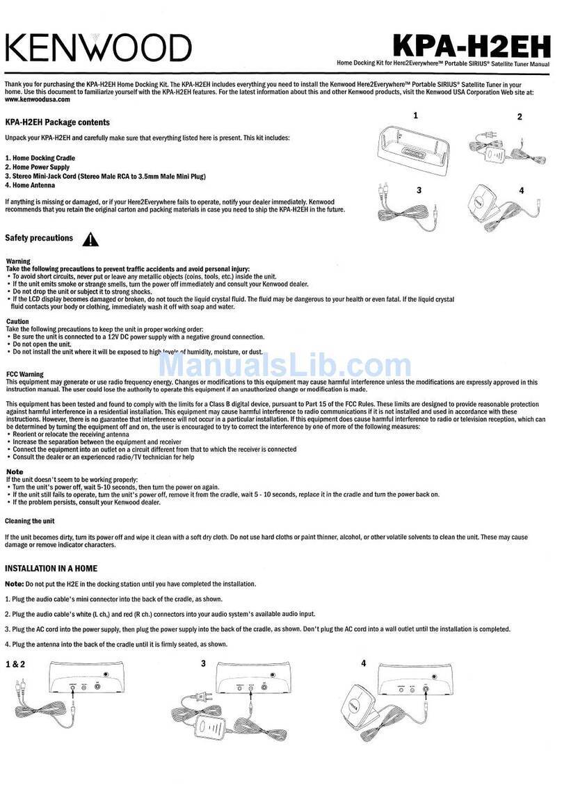 Kenwood KPA-H2EH - Home Docking Kit user guide