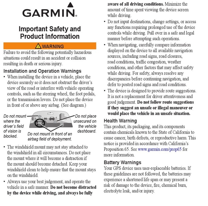 Garmin eTrex H - Hiking GPS Receiver Safety and product information