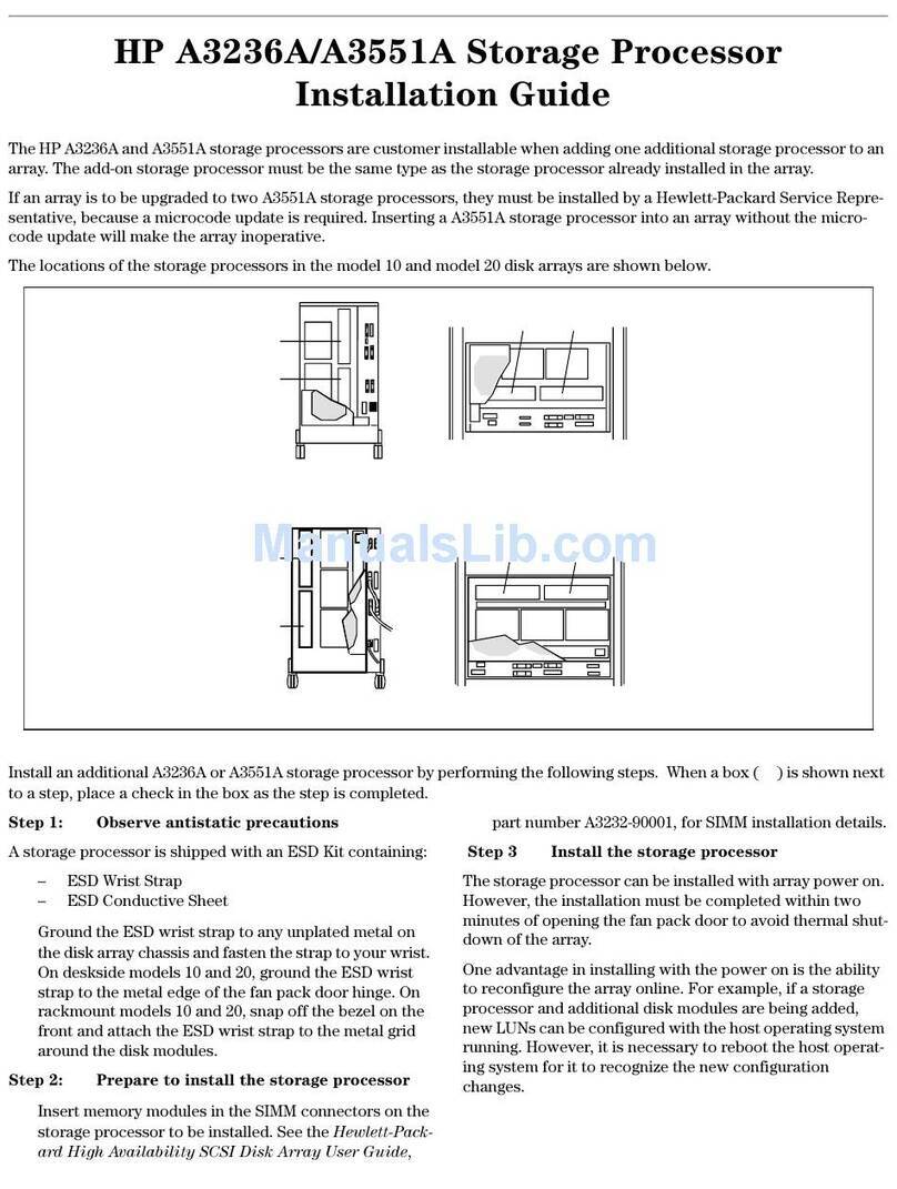HP A3550A - High Availability Disk Arrays Model 20 Storage... installation guide