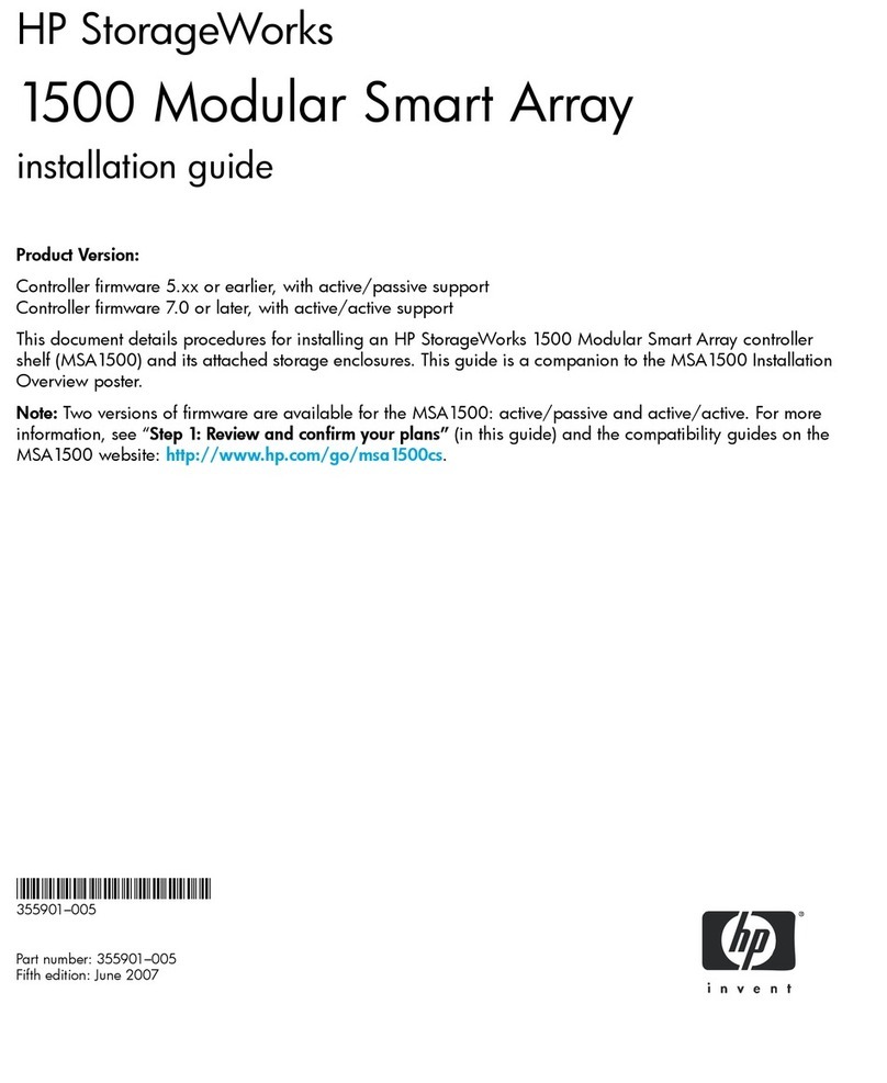 HP AD510A - StorageWorks Modular Smart Array 1500 cs 2U Fibre Channel SAN Attach Controller Shelf Hard... User manual