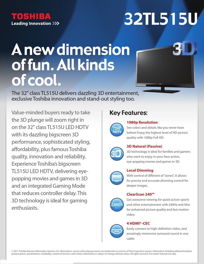 Toshiba 32TL515U Specifications