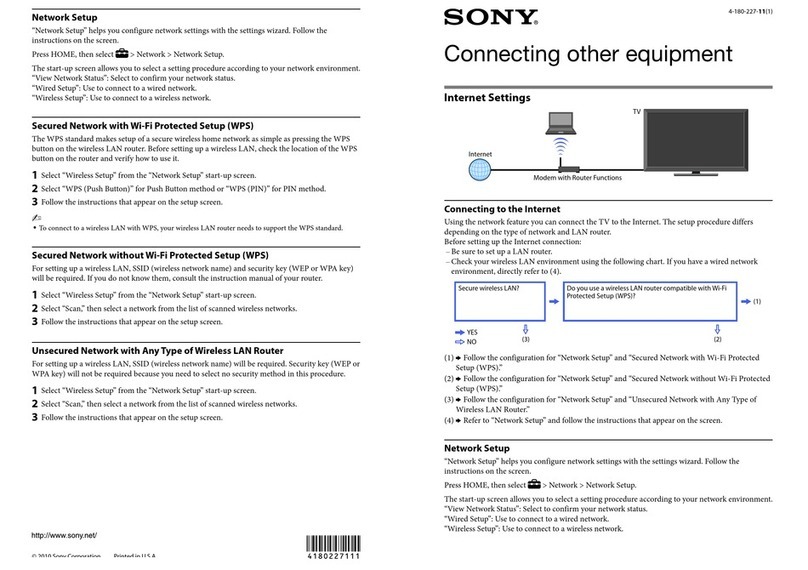 Sony KDL-22EX308 - 22" Bravia Ex308 Series Hdtv Network Setup