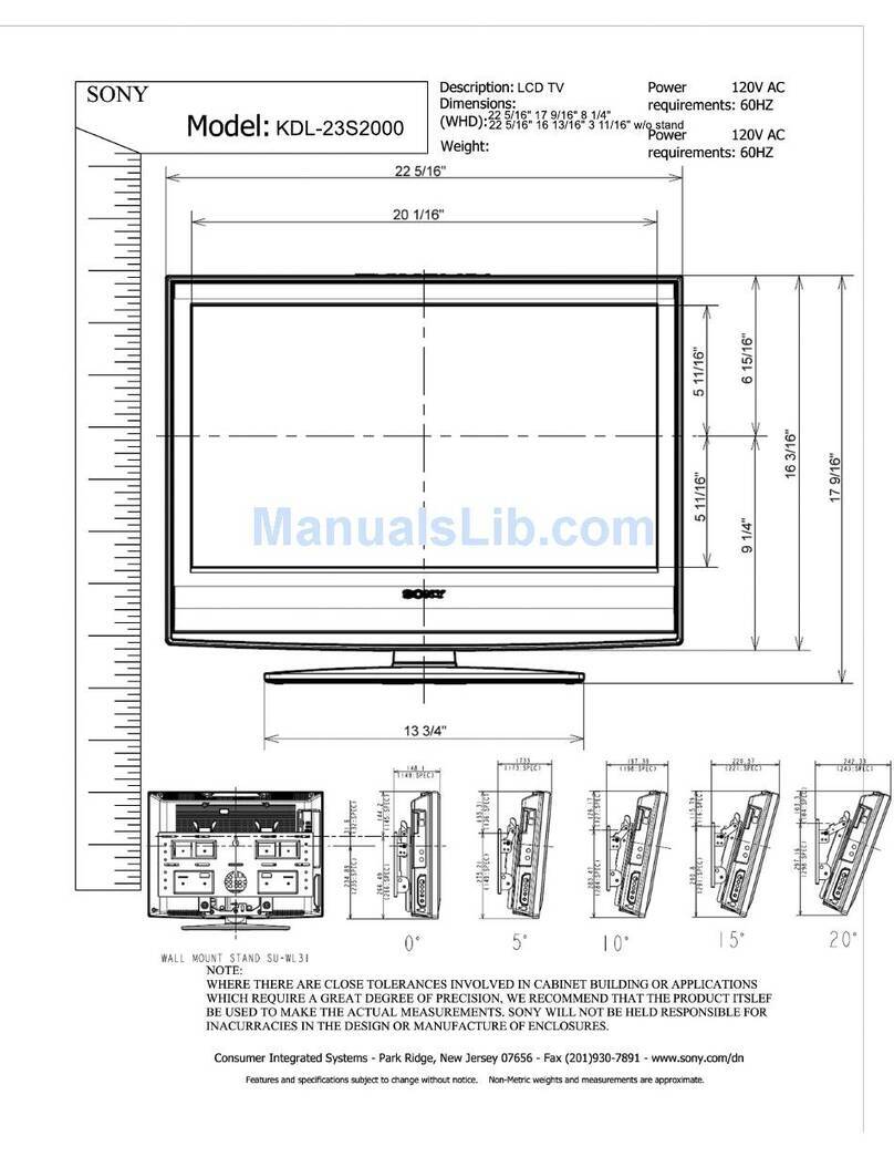 Sony KDL-23S2010 - 23" Bravia™ Lcd Hdtv User guide