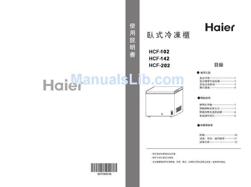 Haier HCF-102 User manual Haier HCF-102 User manual