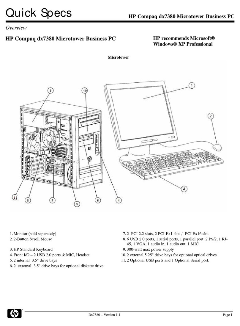 HP dx7380 - Microtower PC User instructions