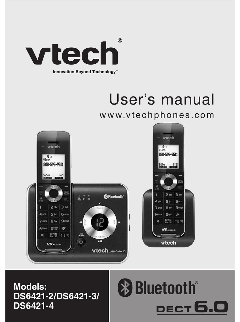 V-tech Three Handset Connect to CELL™ Answering System with Caller... User manual
