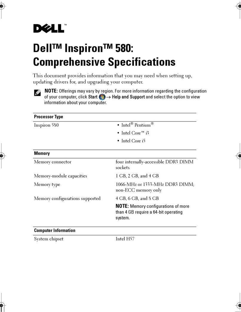 Dell Inspiron 580 User manual