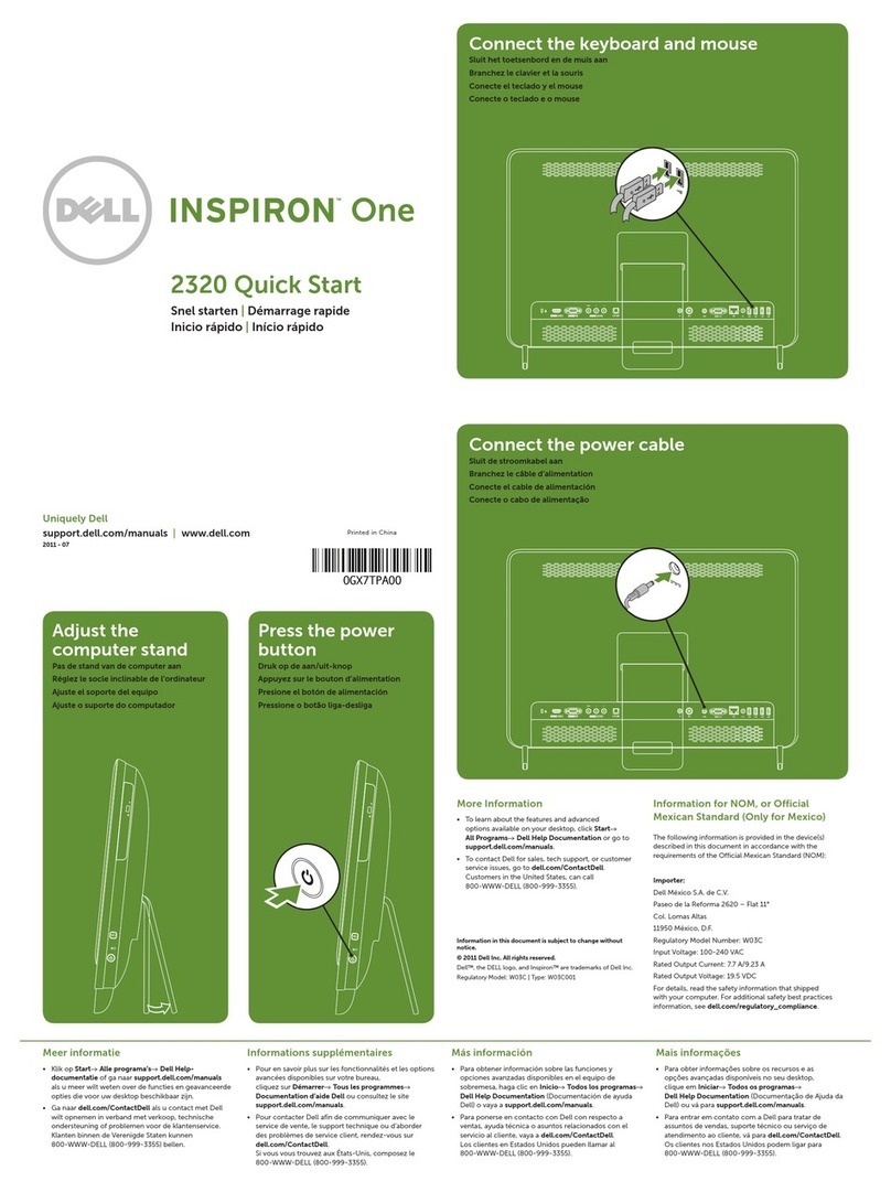 Dell Inspiron One 2320 quick start guide