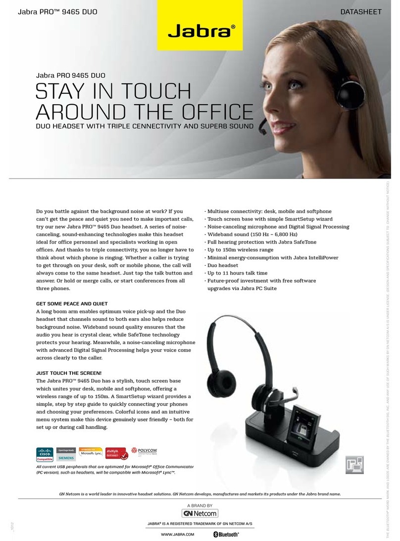 Jabra PRO 9465 datasheet