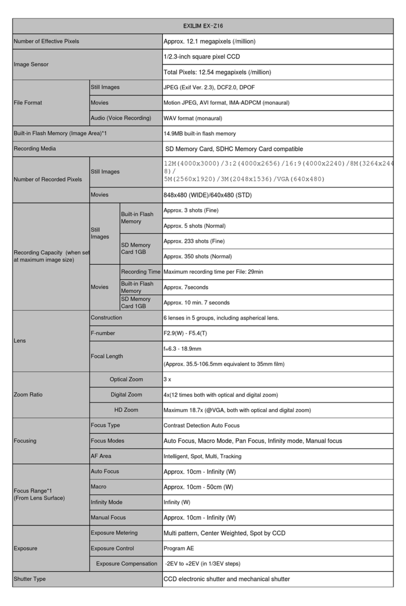 Casio EX-Z16BK User manual