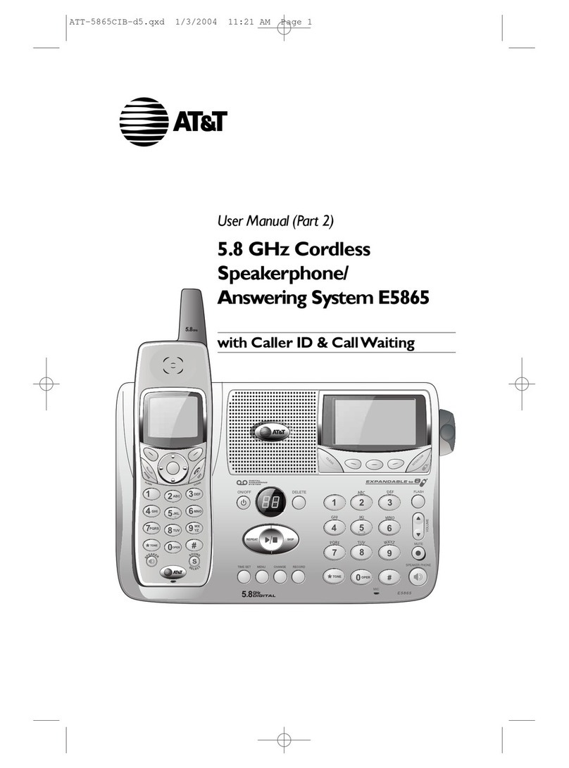 AT&T ATT E5865 - AT&T E5865 5.8 GHz DSS Expandable Cordless... User manual