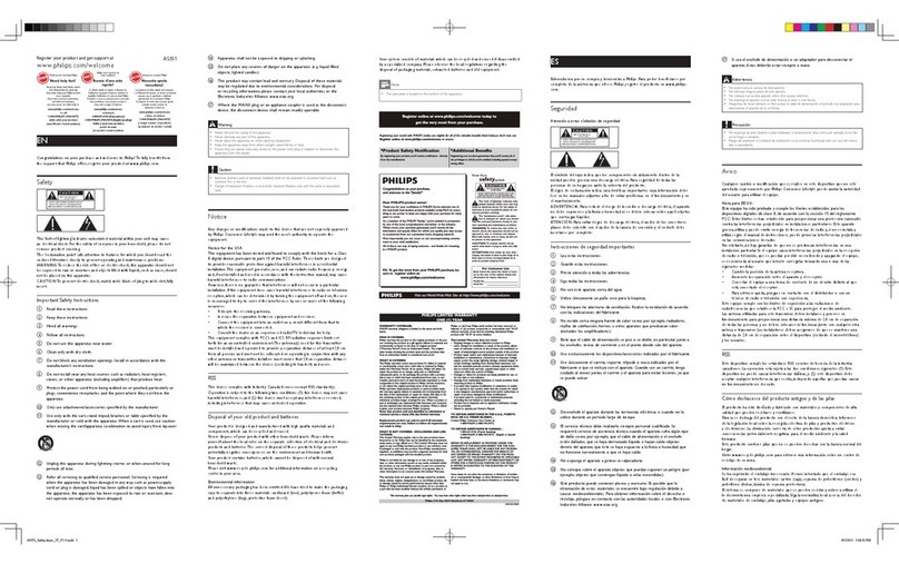 Philips AS351/37 quick start guide