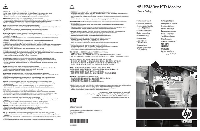 HP LP2480zx - DreamColor - 24" LCD Monitor Specification sheet