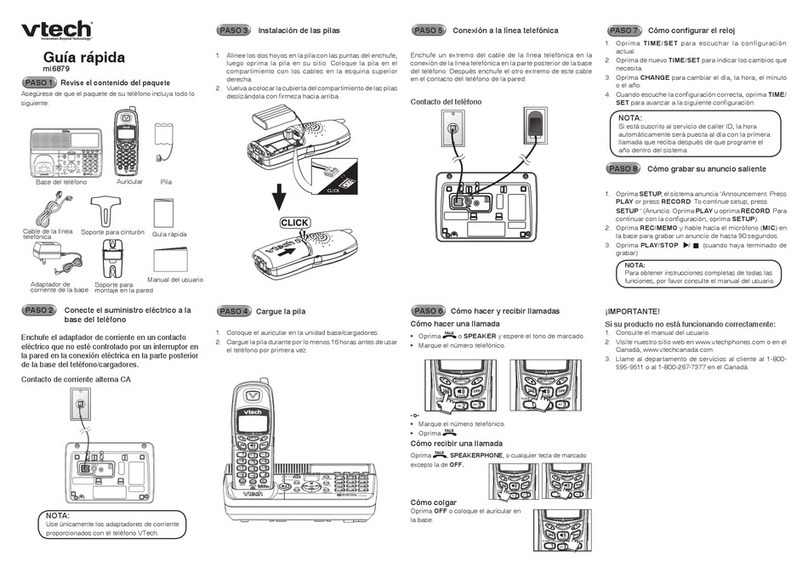 V-tech mi6879 quick guide