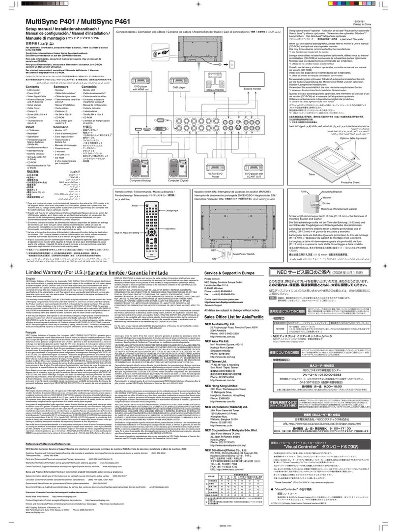NEC P401 - MultiSync - 40" LCD Flat Panel... User guide