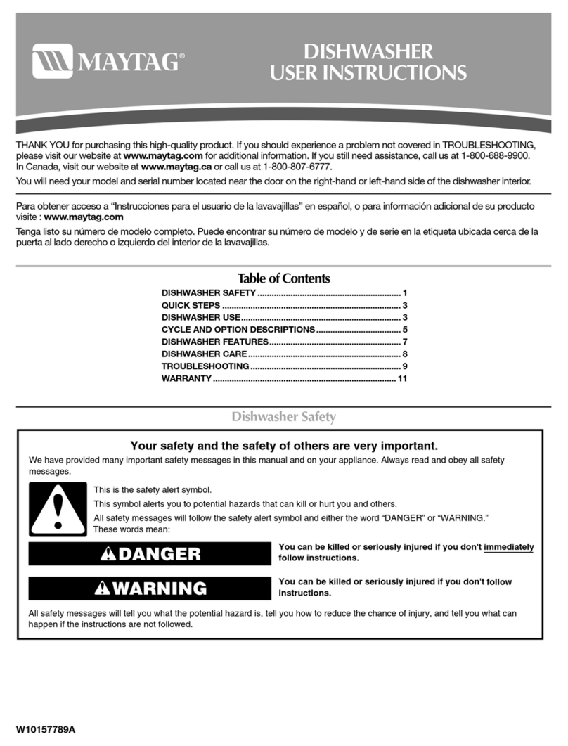 Maytag MDB5601AWQ - Jetclean II Undercounter... User manual