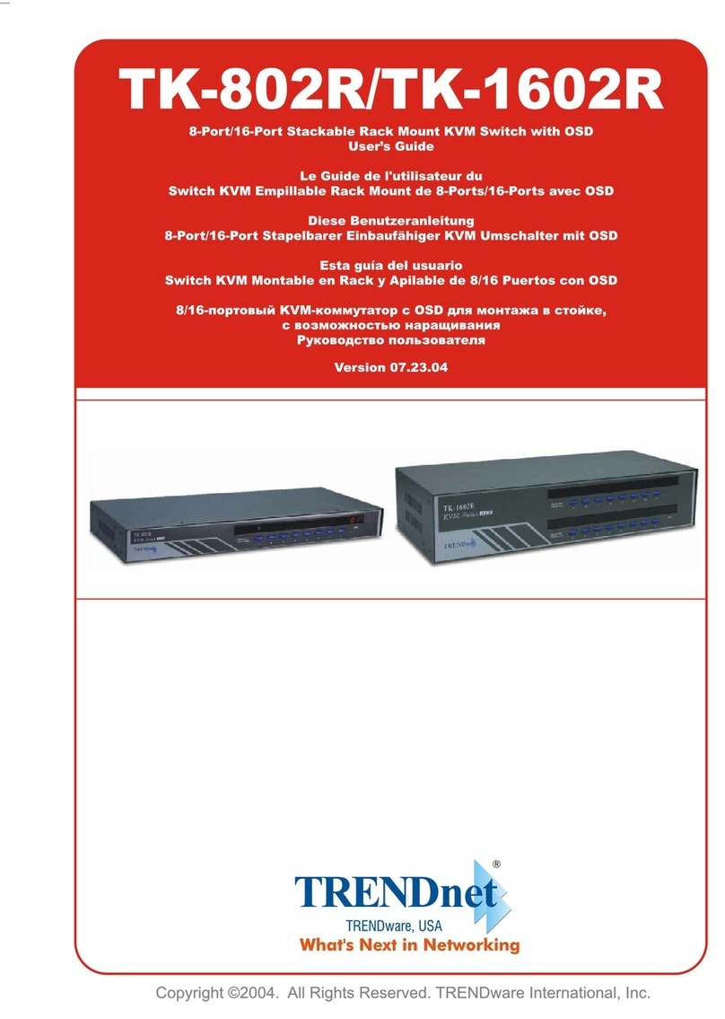 TRENDnet 1602R - KVM Switch - PS/2 User manual TRENDnet 1602R - KVM Switch - PS/2 User manual