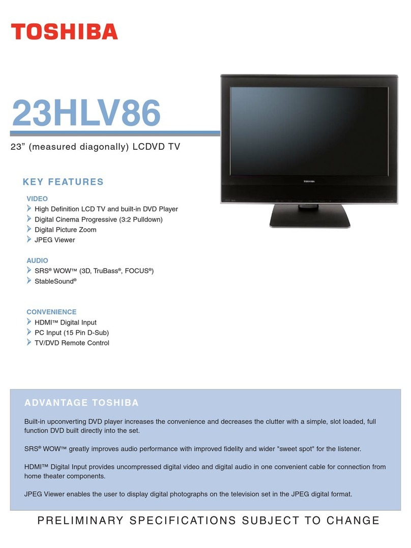 Toshiba 23HLV86 Specifications