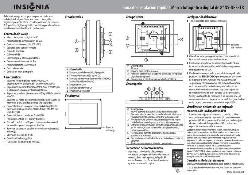 Insignia NS-DPF8TR Parts list manual