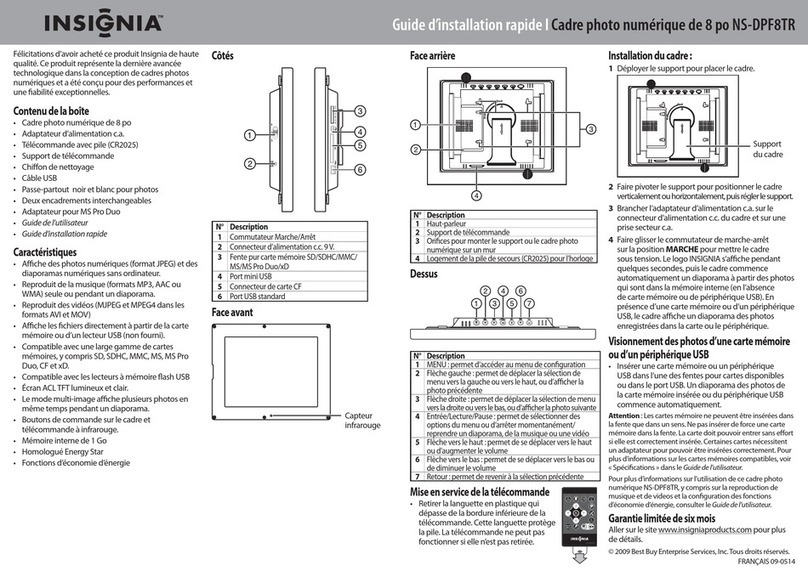 Insignia NS-DPF8TR Guide d'installation rapide