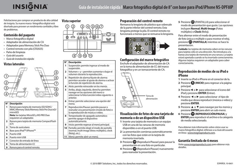 Insignia NS-DPF8IP Quick setup guide
