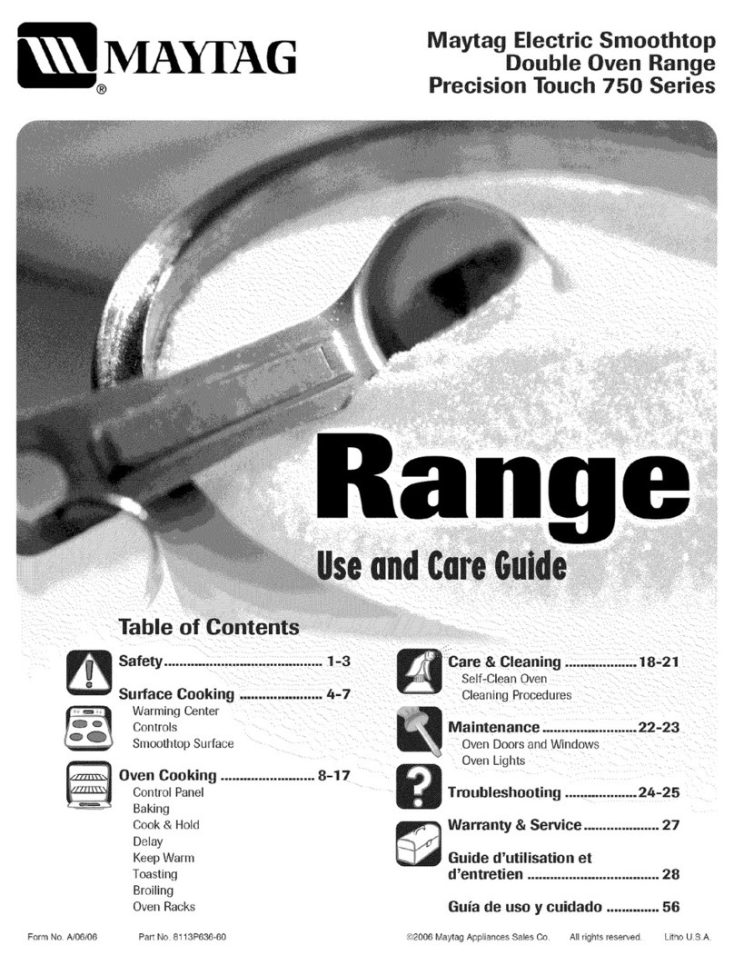 Maytag MER6775BAB - Double Oven Ceramic Range User manual