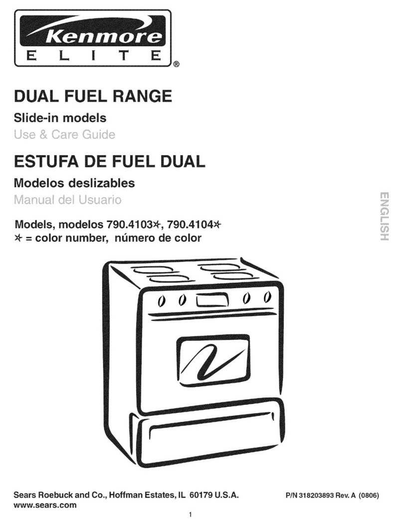 Kenmore 4104 - Elite 30 in. Slide-In Dual Fuel Range User manual