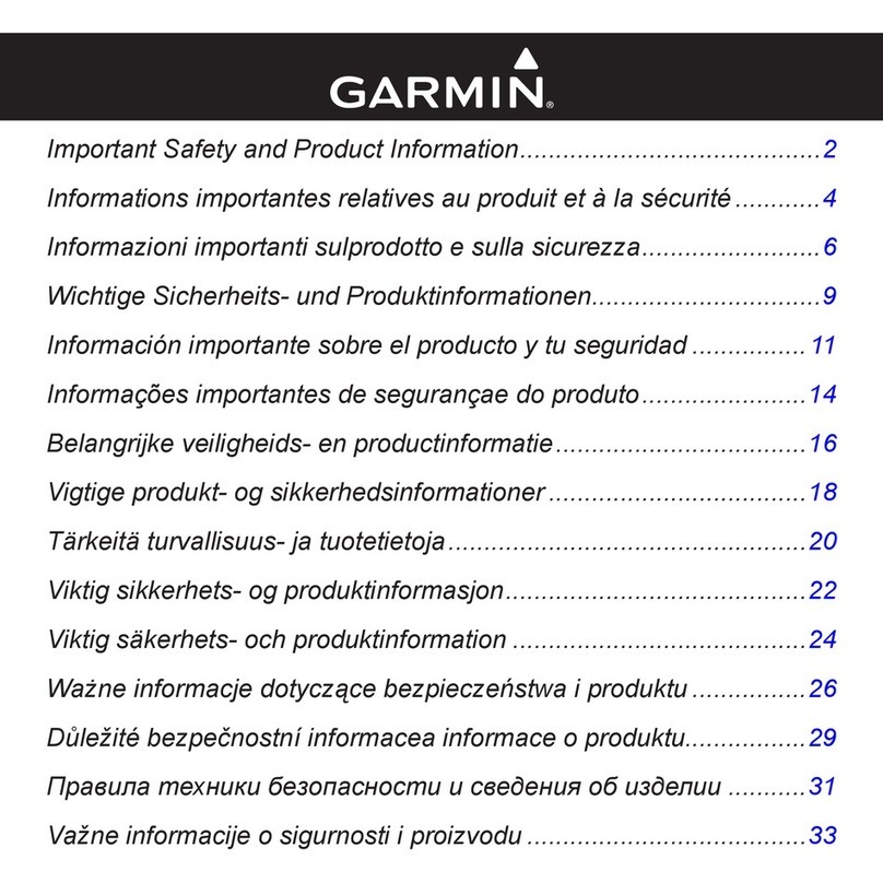 Garmin GPS 72H Safety and product information