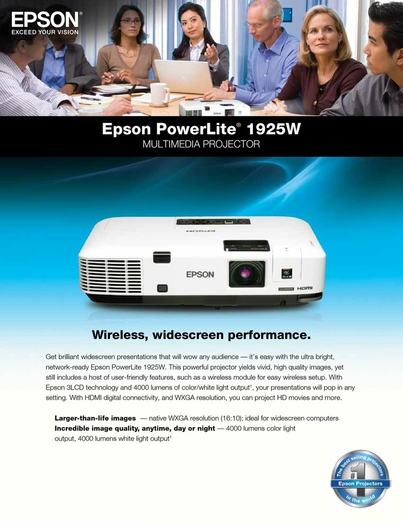 Epson 1925W - POWERLITE Multimedia Projector User manual