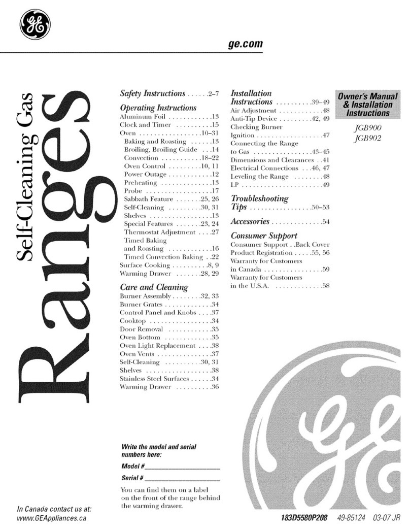 GE Appliances Profile JGB900 User manual