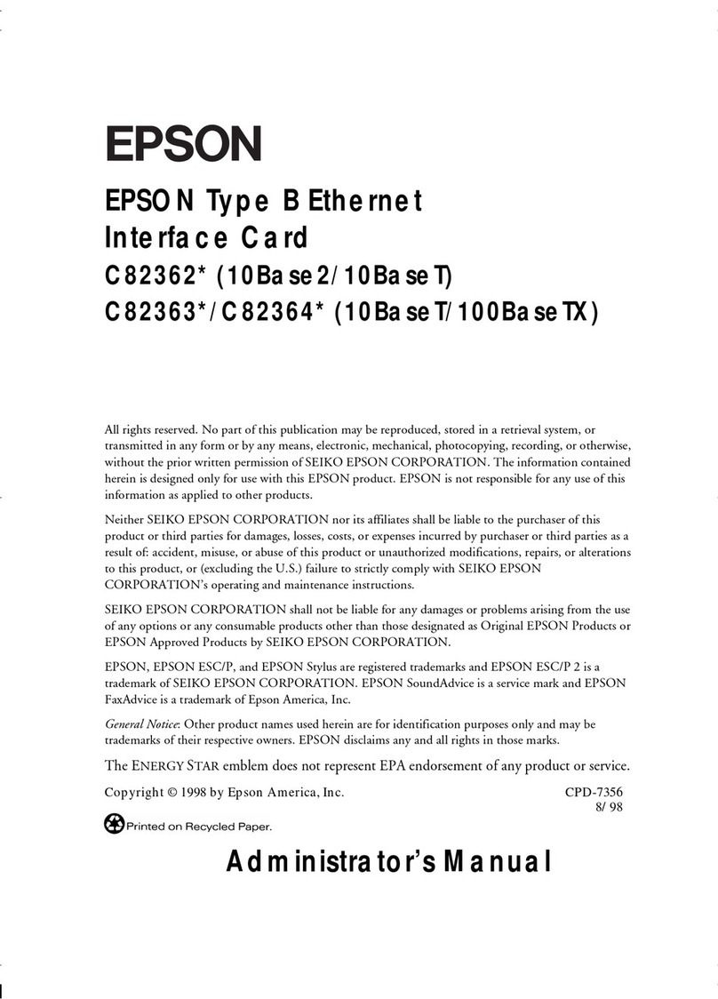 Epson C823642 - Enet Print Server Type B Multi Protocol... Use and care manual