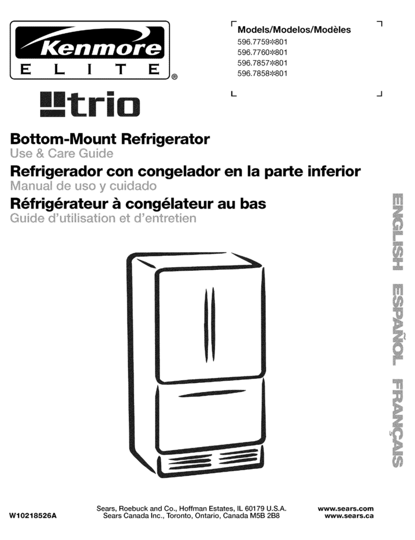 Kenmore 7857 - Elite 24.8 cu. Ft. Bottom Freezer... User manual