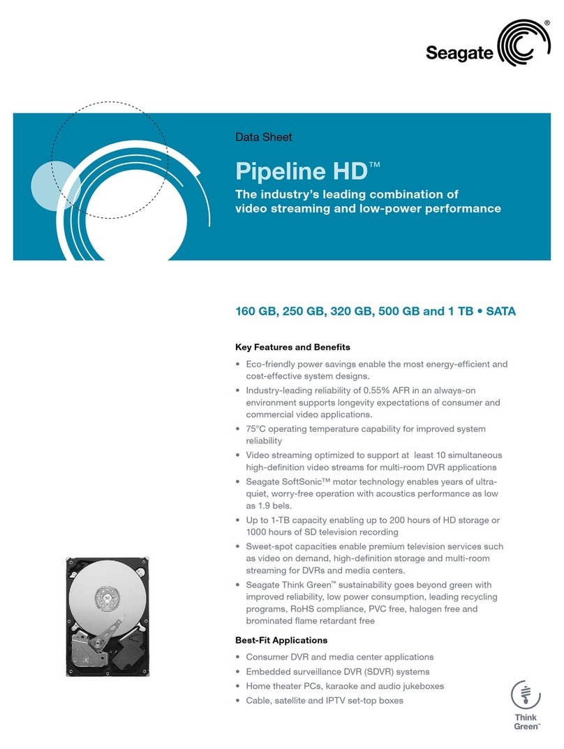 Seagate ST31000322CS - Pipeline HD 1 TB Hard Drive User manual