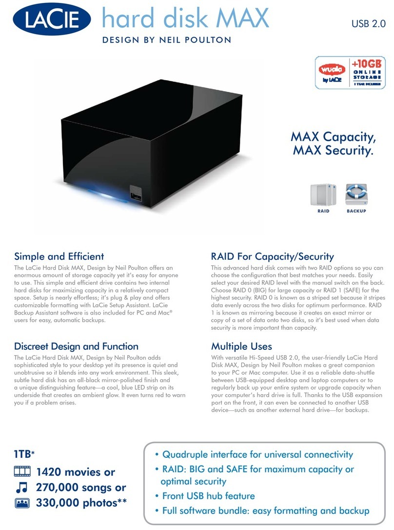 LaCie hard disk MAX datasheet