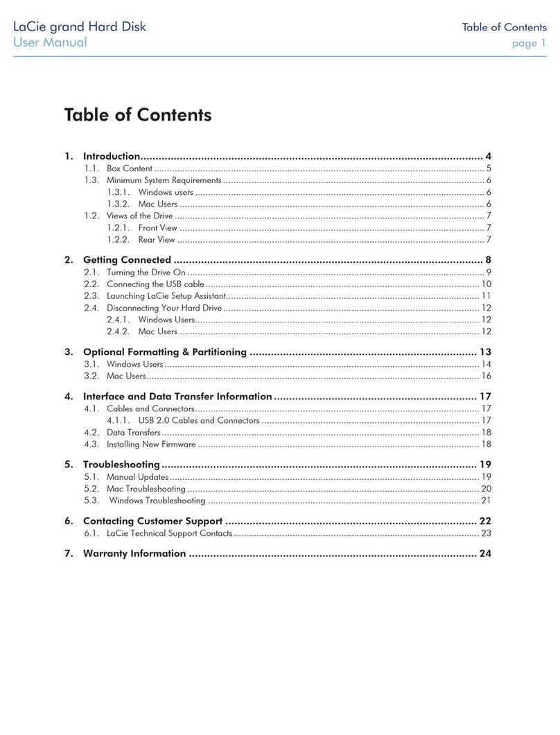 LaCie grand Hard Disk User manual