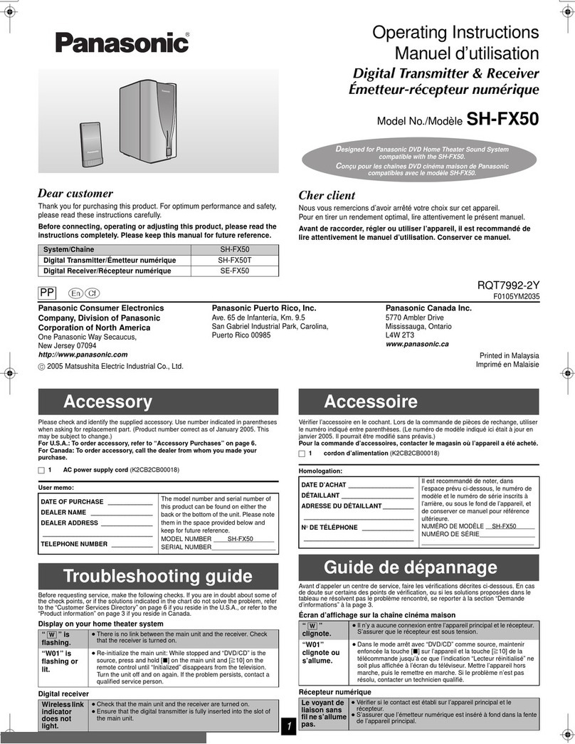 Panasonic SH-FX50T operating instructions