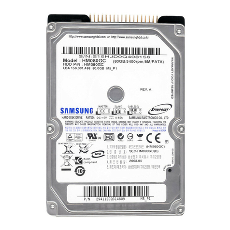 Samsung HM160jc - Spinpoint 160 Gig 2.5 Inch Hard... User manual