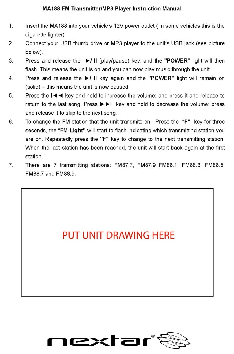 Nextar MA188 User manual Nextar MA188 User manual