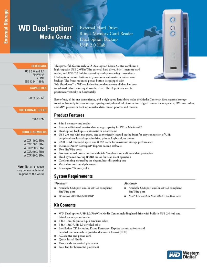 Western Digital WDXF1200JBRNN - Dual-option Media Center 120 GB External Hard... Installation instructions