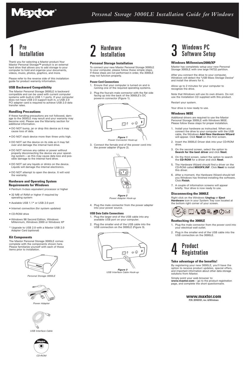 Maxtor Personal Storage 3000LE User manual