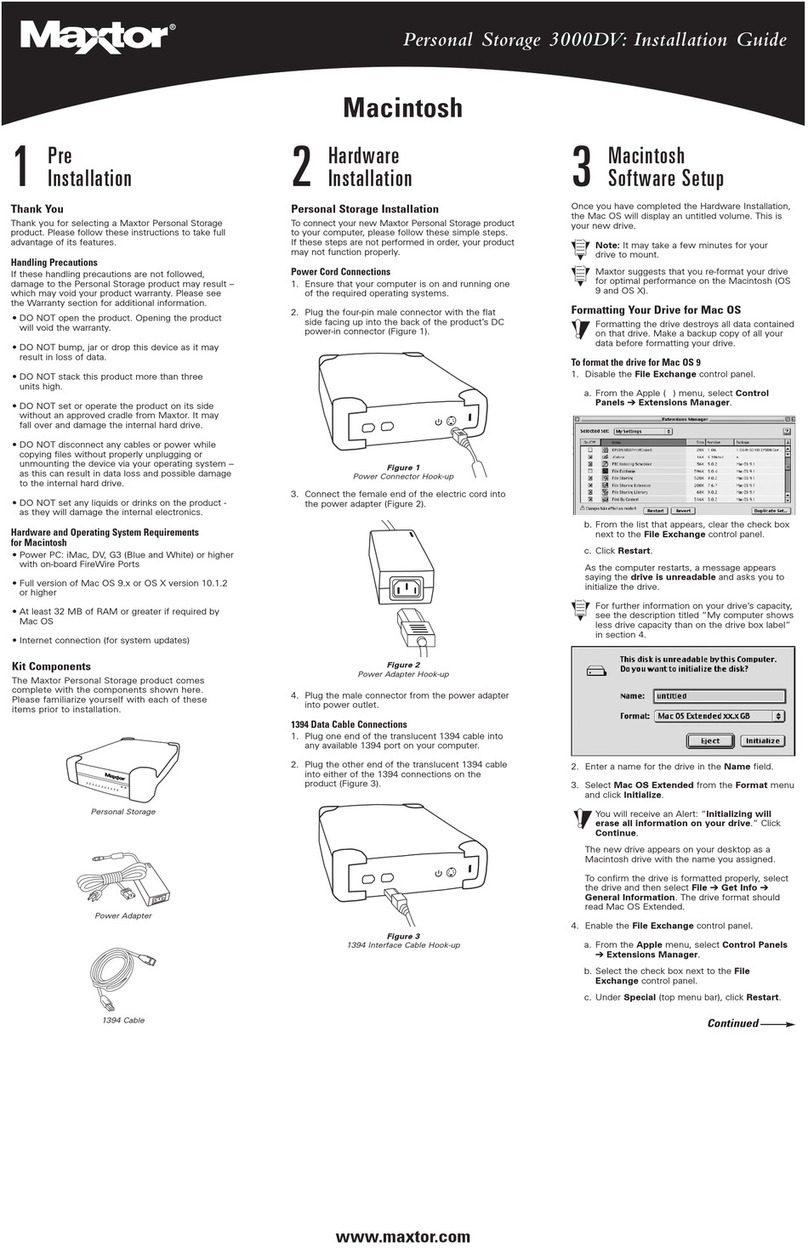 Maxtor Personal Storage 3000DV User manual