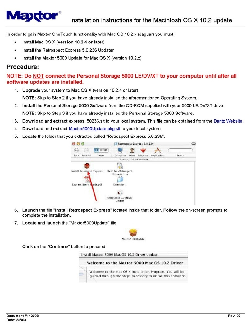 Maxtor Personal Storage 5000DV User manual