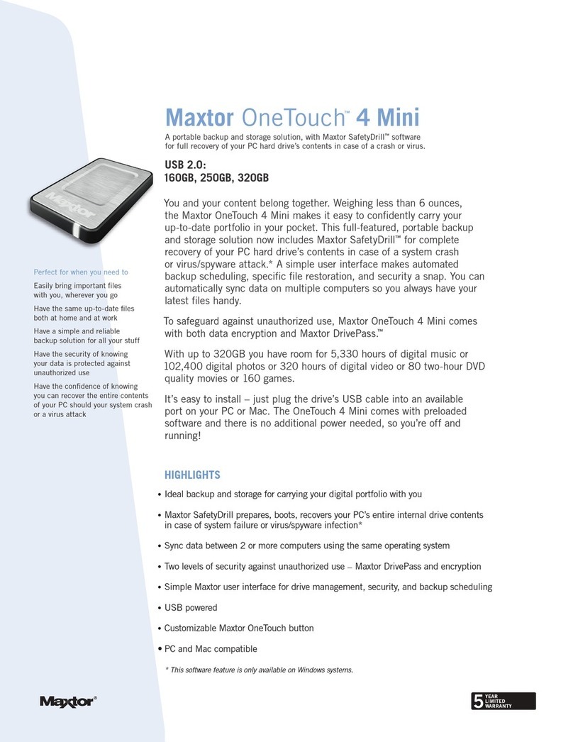 Seagate Maxtor OneTouch 4 Mini User manual