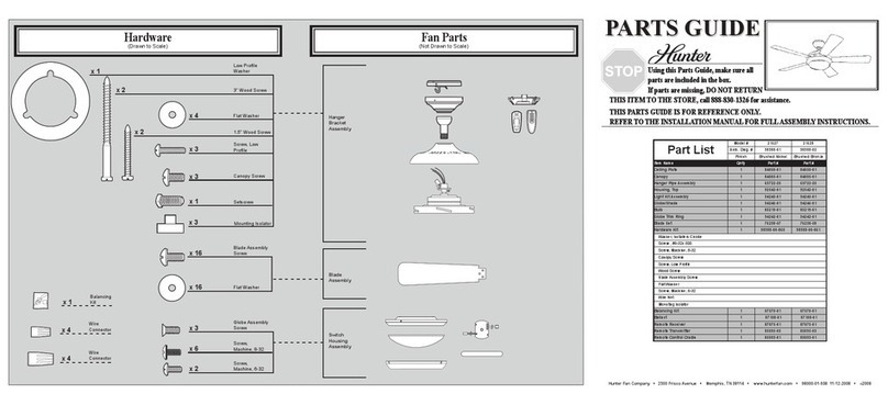 Hunter 21627 Parts guide