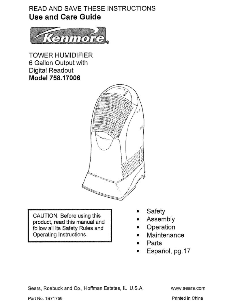 Kenmore 1700 - 6 Gallon Humidifier User manual