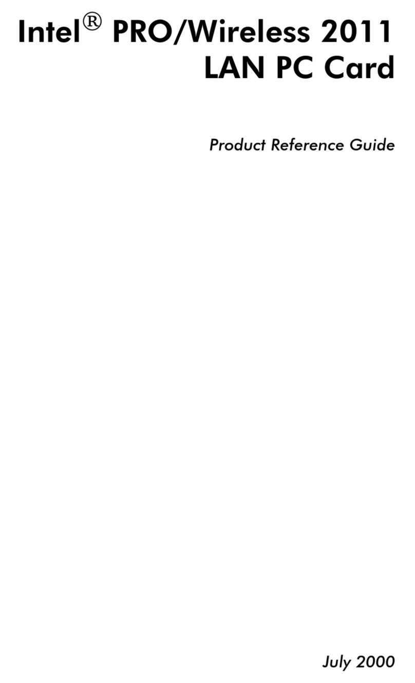 Intel WPC2011NA - Pro/wireless 2011 Pccard Wireless... Installation and operation manual
