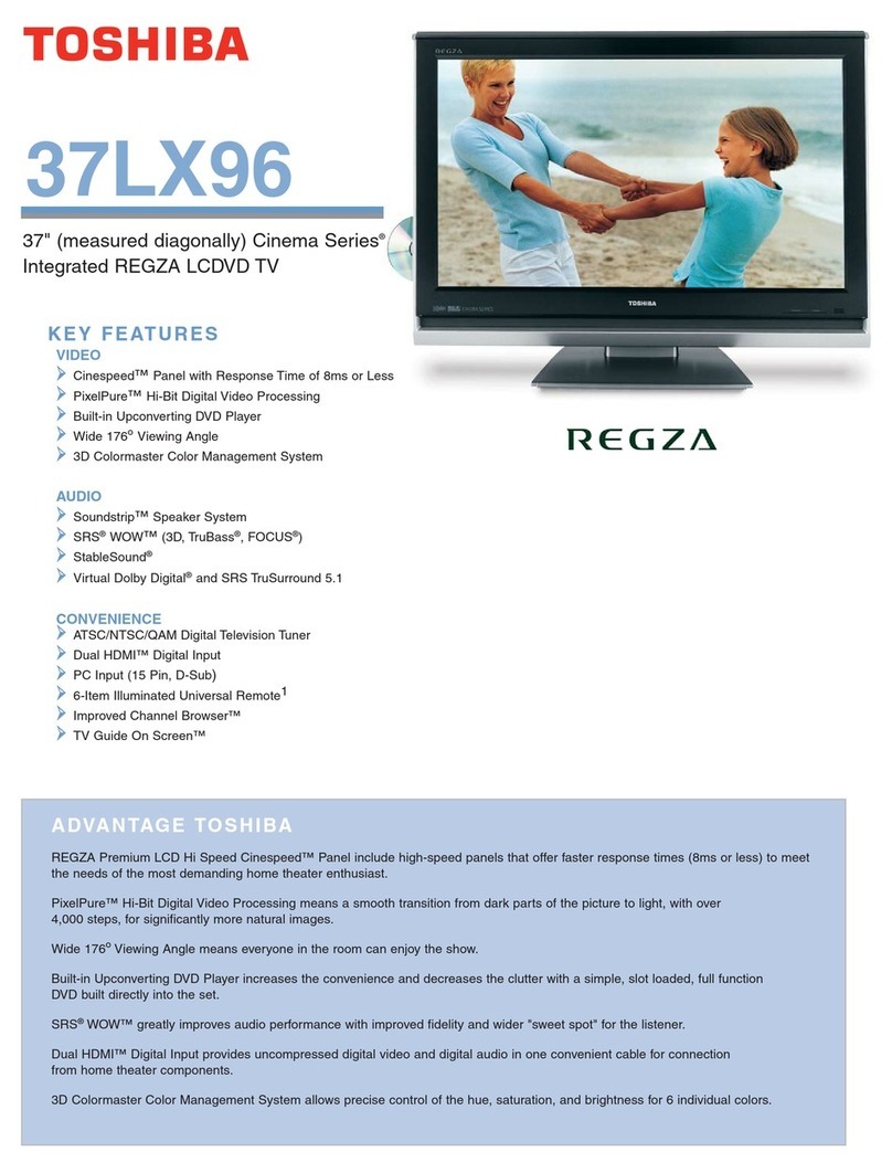 Toshiba Regza 37LX96 Specifications