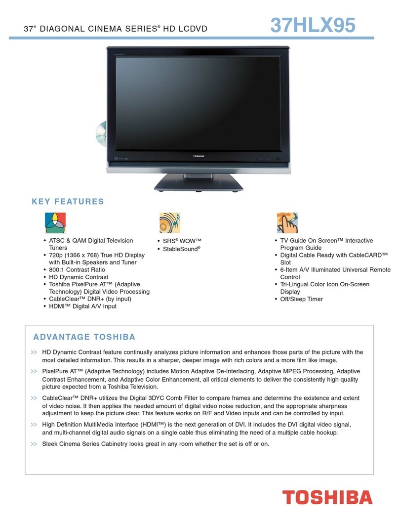 Toshiba 37HLX95 - 37" LCD TV User manual