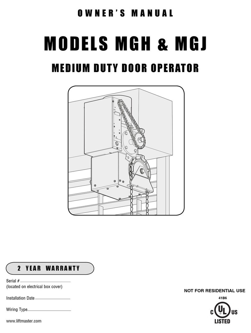 Chamberlain MGJ User manual Chamberlain MGJ User manual