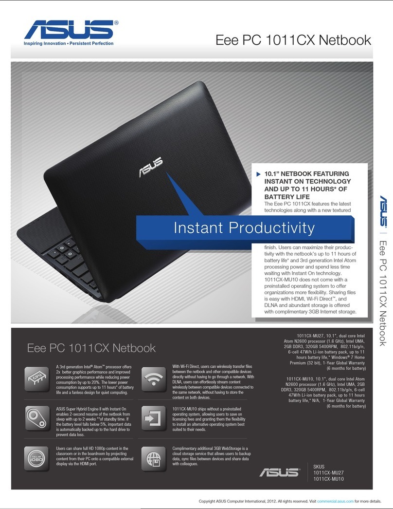 Asus 1011CX-MU27-BK User manual